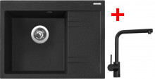 Sinks RIM 650 L Granblack + Elka černá matná 